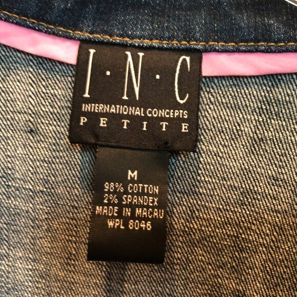 INC International Concepts Petite Denim Jean Jacket Size Medium NWOT - Picture 4 of 5